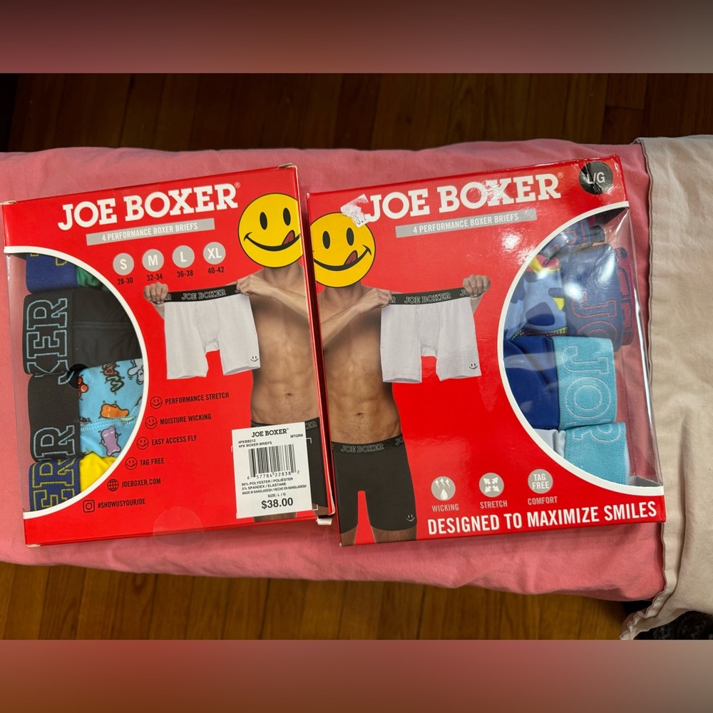 2 NEW Packs of Joe Boxer 4 Pack Men’s Boxer Briefs Performance Size L - Picture 2 of 13